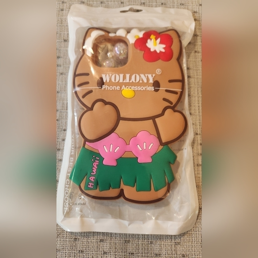 iPhone 13/14 Pro Hello Kitty Hawaii Case 3D Cartoon Case BROWN New Unopened